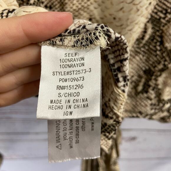 Windsor XS Cream In Style Snake Print Long Sleeve Wrap Top - Picture 8 of 8